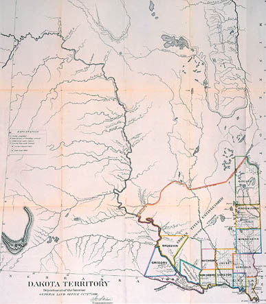 Map of the Dakota Territory